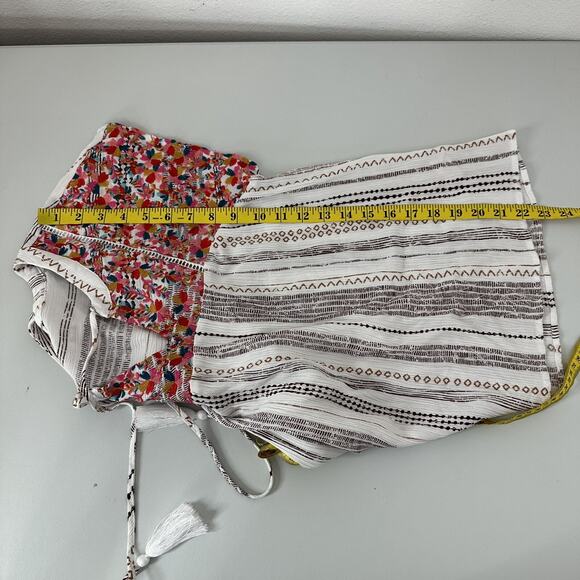 Savanna Jane Top Shirt Womens Medium Embroidered Southwestern boxy Floral Boho - Picture 9 of 10